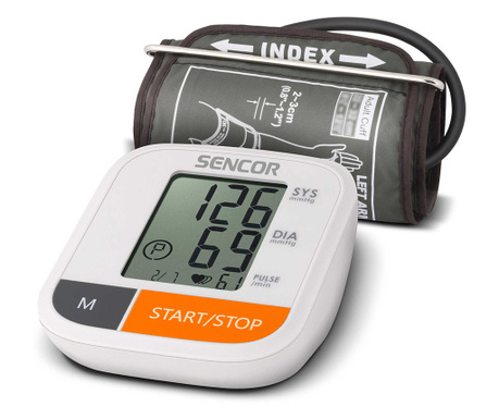 Апарат за измерване на кръвно налягане SENCOR SBP 6800WH, LCD 3-редов дисплей, Бял - Код G5445