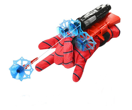 Pókember kesztyű tapadókorongokkal, madzaggal és indítóval, IdeallStore®, piros