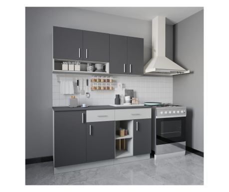 Set Bucătărie haaus Berna, Antracit/Alb, L 140 cm