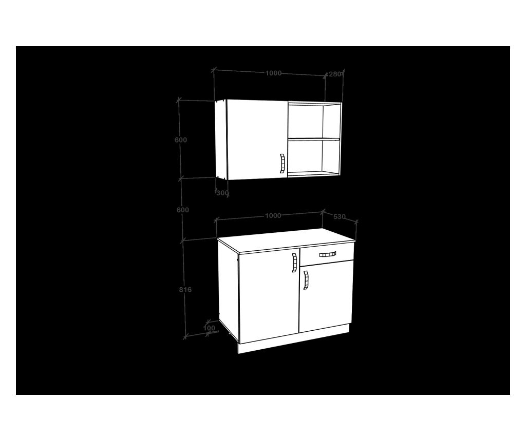 Bucatarie haaus Liz, Stejar Sonoma Inchis/Alb, L 100 cm - 3