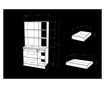 Bufet haaus Hugo, Antracit/Alb, 100 x 44 x 188 cm