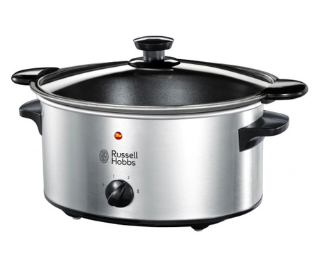 Уред за бавно готвене Slow Cooker Russell Hobbs Cook 22740-56, 160 W, 3.5 л, 2 програми, Запазване на топлината, Инокс