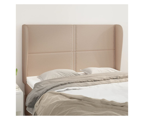 Tăblie pat cu aripioare cappuccino 147x23x118/128 cm piele eco