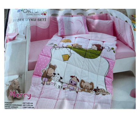 Детски спален комплект за кошара 8 части Cristiano Mari , OR Sweet 100% натурален омекотен памук
