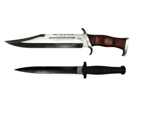 Комплект Ловен нож с две остриета и щик Рамбо, включен IdeallStore, Обвивка