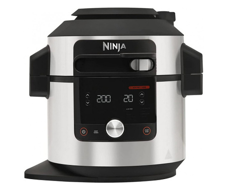 Multicooker Ninja 12in1 OL650EU, 1460W, 7.5 l, SmartLid, Acoperire antiaderenta, Multifunctional, Inox/negru