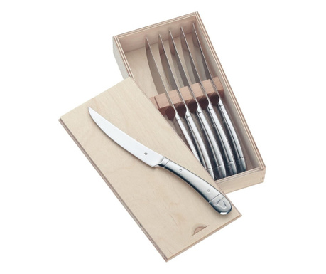 Set cuțite friptură WMF 12.8961.6046, 6 buc, 28.5 cm, Lustruit, Inox