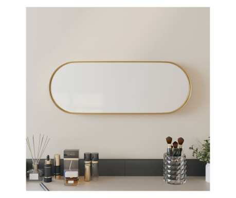 Oglindă de perete, auriu, 15x40 cm, ovală