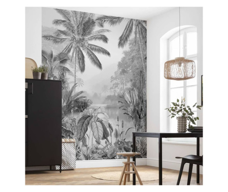 Komar Fototapet mural Lac Tropical alb & negru, 200x270 cm