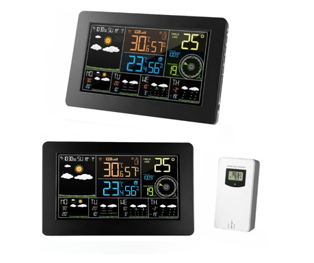 LuxeDenar® Професионална безжична метеорологична станция, App Connection, WI-FI, външен сензор, барометрично налягане, прогноза