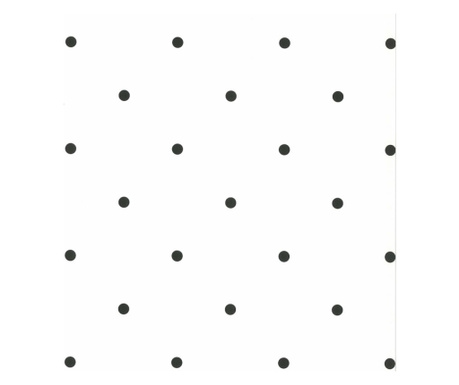 Fabulous World Tapet Dots, alb și negru, 67105-3