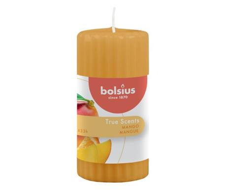 Bolsius Lumânări parfumate striate, 6 buc., mango, 120 x 58 mm
