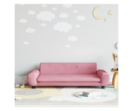 Canapea pentru copii, roz, 100x54x33 cm, catifea
