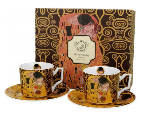 Gustav Klimt porcelán két személyes kávés csésze 110 ml díszdobozban