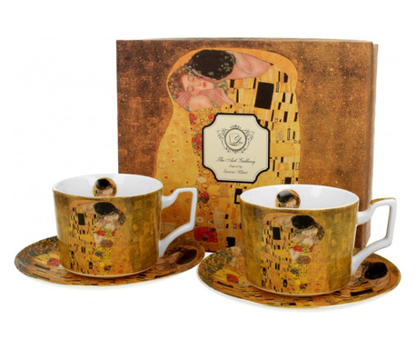 Gustav Klimt porcelán két személyes csésze szett 270 ml Light