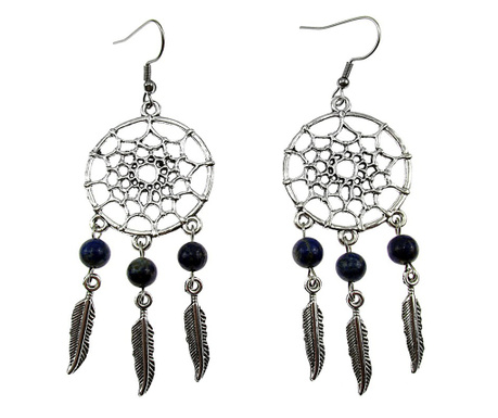 Cercei candelabru Dreamcatcher cu lapis lazuli natural