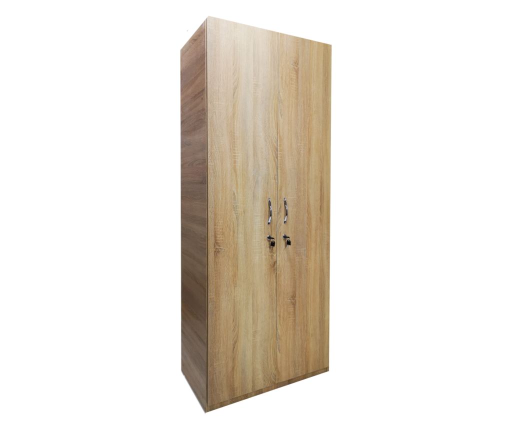 Dulap tip Vestiar cu Bara de Umerase si 2 Polite de Depozitare, 200x50x80cm, Culoare Sonoma, Material PAL de 18mm - 2