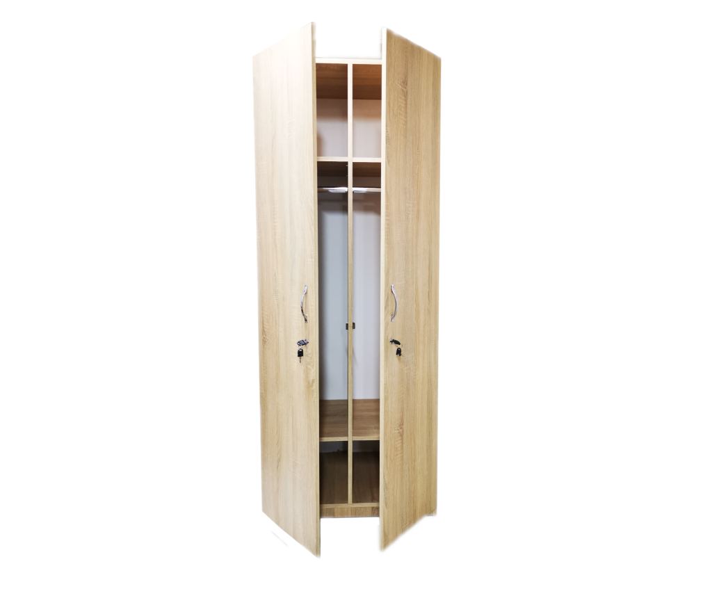 Dulap tip Vestiar cu Bara de Umerase si 2 Polite de Depozitare, 200x50x80cm, Culoare Sonoma, Material PAL de 18mm - 3