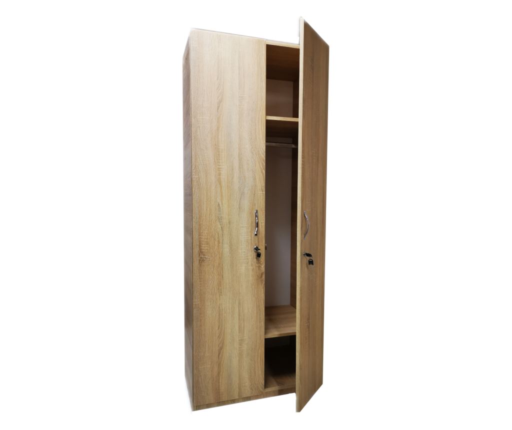 Dulap tip Vestiar cu Bara de Umerase si 2 Polite de Depozitare, 200x50x80cm, Culoare Sonoma, Material PAL de 18mm - 4