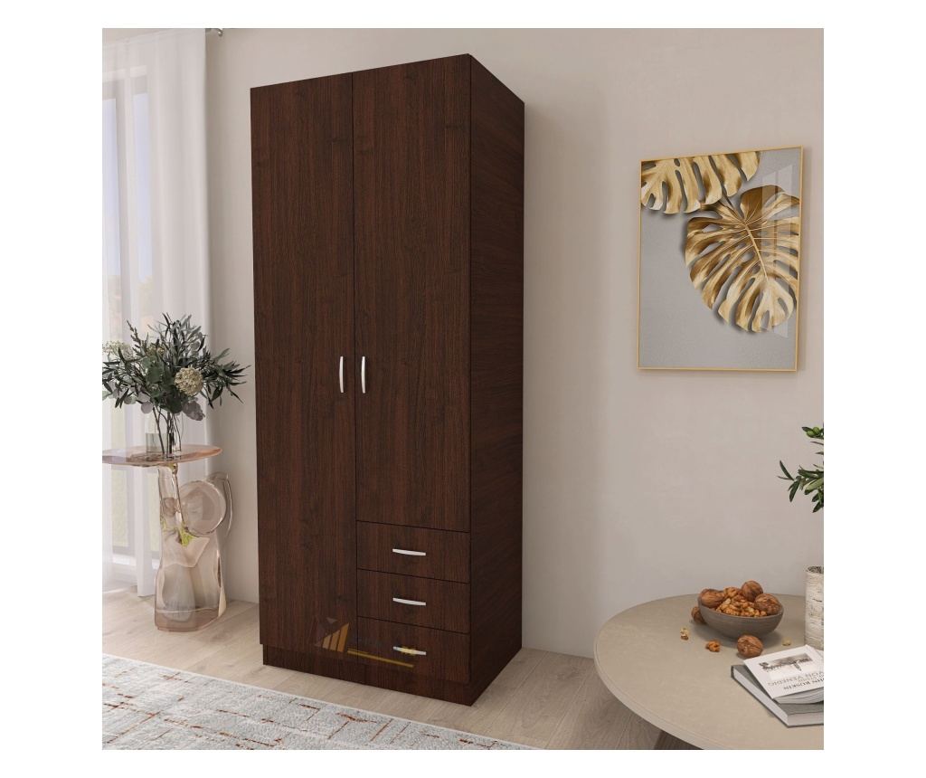 Dulap Mixt Star cu 2 Usi si 3 Sertare, 200x80x50 cm,Culoare Wenge