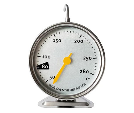 Termometru analogic metalic cu carlig Pufo Meat pentru cuptor, interval masurare 50-280°C
