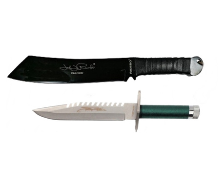 Първият комплект ножове за лов на кръв и Rambo Machete IV, IdeallStore, Sheath включени