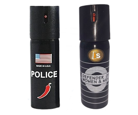 Комплект Неутрален Дефенс Лютив Спрей и Чили-спрей на полицията на САЩ, IdeallStore, 60 мл, Торбичка