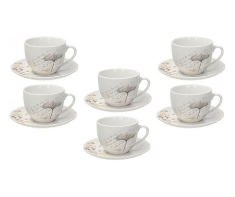 Set 6 cesti pentru cafea sau ceai, Poesia, 220 ml