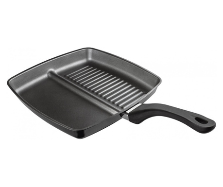 Tigaie grill Judge Essentials, aluminiu, 26x24 cm, negru