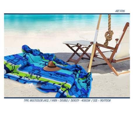 Луксозна плажна хавлия \"F16\" 90/170 см 100% висококачествен памук.