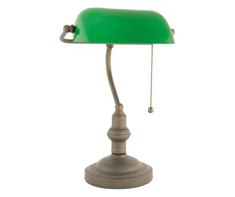 Zelena Smeđa Metalna Tiffany Staklena Stolna Lampa 27x40 cm