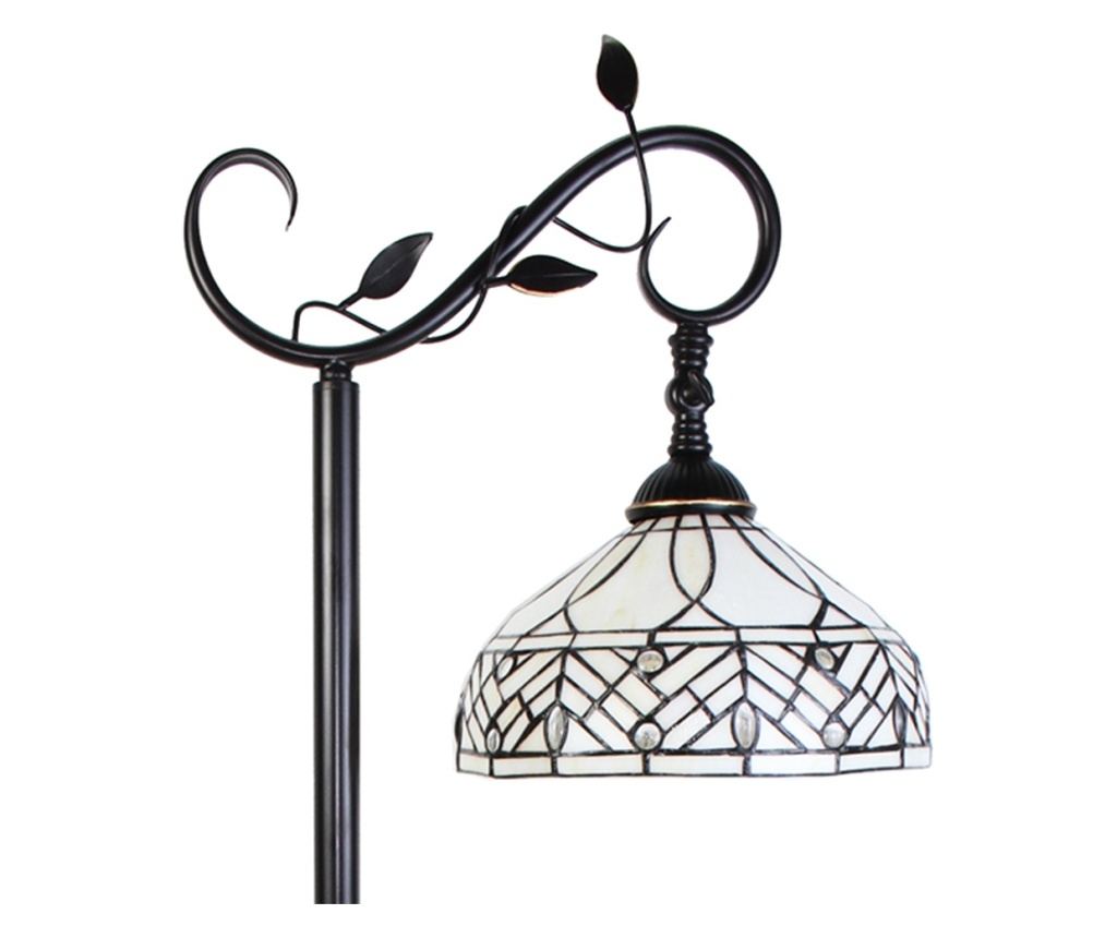 Stojací lampa Tiffany, hnědo-béžové sklo, 36x25x152 cm - 3