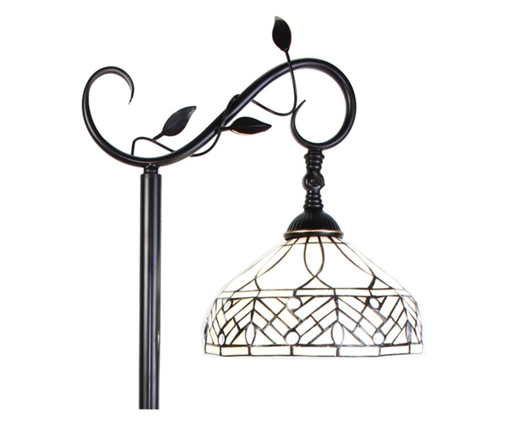 Stojací lampa Tiffany, hnědo-béžové sklo, 36x25x152 cm - 5