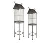 Set od 2 siva metalna ukrasna kaveza 35x26x117 cm, 27x21x99 cm