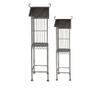 Set od 2 siva metalna ukrasna kaveza 35x26x117 cm, 27x21x99 cm