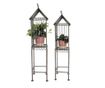Set od 2 siva metalna ukrasna kaveza 35x26x117 cm, 27x21x99 cm