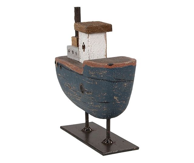 Διακόσμηση Βάρκα ξύλο μεταλλικό 10x3x10 cm