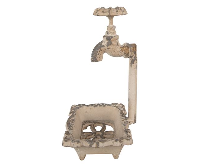 Savoniera fier bej antichizat 14x12x23 cm