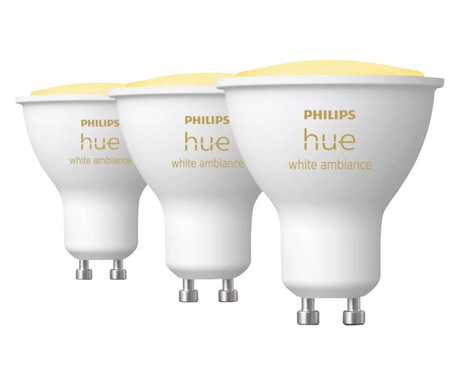 Philips Lighting Hue LED fényforrás White Ambiance GU10 melegfehértől a hidegfehérig 3db (871951434280400)