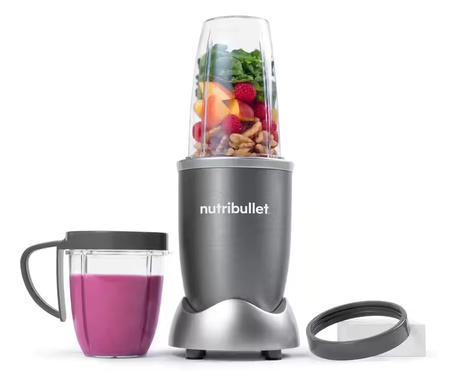 Блендер Nutribullet® Original 0C22300024, 600W, 1 скорост, Чаша 0.5 л, Висока чаша 0.7 л, Сребрист