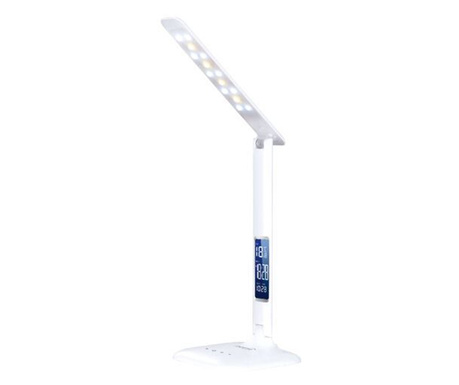 Somogyi LED-es Asztali lámpa órával fehér (LA 51)