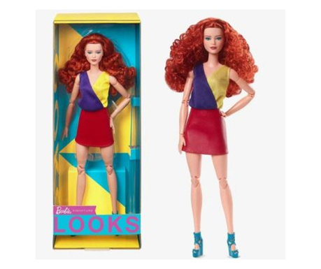 Mattel Barbie: Neon kollekció - Barbie piros szoknyában (HJW80)