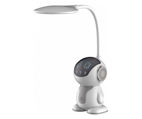 Lampa LED de birou Maxcom ML4900 Astral, control tactil, 6.5W, 500 lm, temperatura lumina reglabila, Gri, clasa energetica E