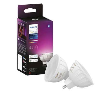 Philips Hue White and colour ambience 8719514491649 intelligens fényerő szabályozás Intelligens izzó Bluetooth/Zigbee Fehér 6,3