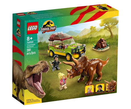 LEGO® Jurassic World - Cercetarea dinozaurului Triceratops 76959, 281 piese