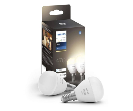Philips Lighting Hue LED fényforrás White E14 Luster Melegfehértől a hidegfehérig 2db (871951435677100)