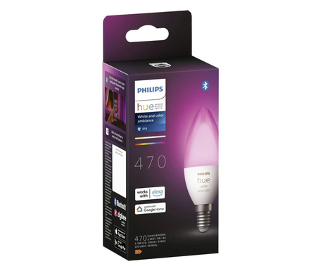 Philips Lighting Hue LED fényforrás White & Color Ambiance E14 Melegfehértől a hidegfehérig (871951435661000)