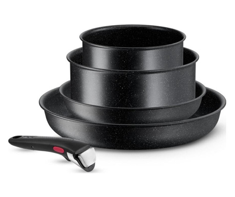 Tefal L3998953 Ingenio Black Stone Serpenyő készlet (5db)