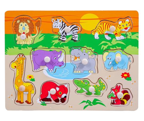 Пъзел, Smily Play, дървен, животински модел