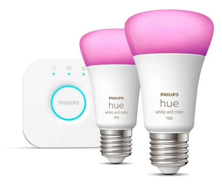 Philips Hue White and Color Ambiance LED fényforrás E27 9W kis promóciós kezdőcsomag (929002468810)